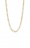 STAINLESS STEEL GOLD PLATE FIGARO LINK CHAIN