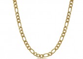 GOLD PLATED STAINLESS STEEL 22IN FIGARO CHAIN