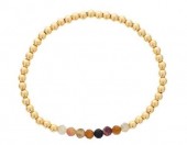 GOLD FILLED BEADS AND TOURMALINE STRETCH BRACELET