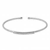 STERLING SILVER CUBIC ZIRCONIA BANGLE BRACELET