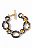 JULIE VOS MADISON TORTOISE SHELL LINK GOLD PLATED BRACELET