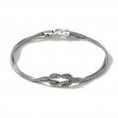 STERLING SILVER LOVE KNOT DOUBLE ROW BRACELET