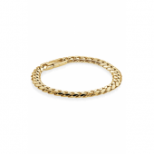 STAINLESS STEEL GOLD TONE CURB LINK BRACELET