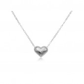 STERLING SILVER PUFFED HEART NECKLACE