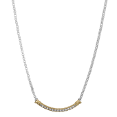 STERLING SILVER AND 14K DIAMOND NECKLACE