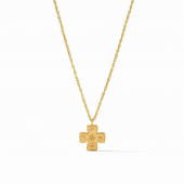 JULIE VOS MALTA CROSS CANTERBURY GOLD PLATED NECKLACE