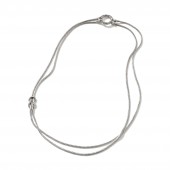 STERLING SILVER LOVE KNOT ADJUSTABLE CHAIN NECKLACE