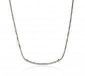 STERLING SILVER DIAMOND PAVE BAR NECKLACE