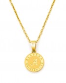 STAINLESS STEEL GOLD TONE ALABAMA PENDANT WITH DIAMOND