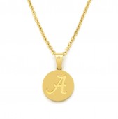 STAINLESS STEEL GOLD TONE ALABAMA PENDANT WITH DIAMOND ACCENT