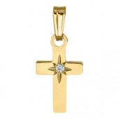 14K GOLD FILLED CROSS WITH DIAMOND