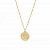 JULIE VOS GOLD PLATE LUNA DELICATE CZ CHARM NECKLACE