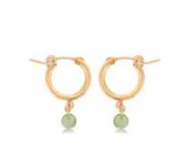 GOLD FILLED SMALL CHUNKY HOOPS WITH PERIDOT DROP