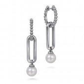 STERLING SILVER PEARL DROP EARRINGS