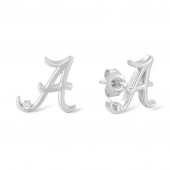 STAINLESS STEEL DIAMOND ACCENT ALABAMA EARRINGS