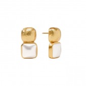 JULIE VOS CATALINA PEARL GOLD PLATED EARRINGS