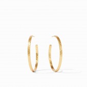 JULIE VOS CRESCENT HOOP MEDIUM GOLD PLATED EARRINGS