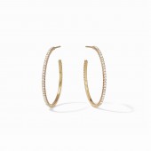 JULIE VOS WINDSOR HOOP GOLD PLATED EARRINGS WITH CZS