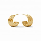 JULIE VOS CIRCLE HOOP GOLD PLATED EARRINGS.