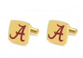 STAINLESS STEEL YELLOW TONE ENAMEL CUFF LINKS