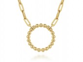 14K YELLOW GOLD BUJUKAN CHAIN WITH CIRCLE 17 INCH