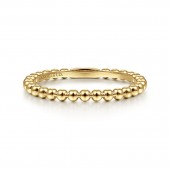 14K YELLOW GOLD BEADED BUJUKAN STACKABLE BAND