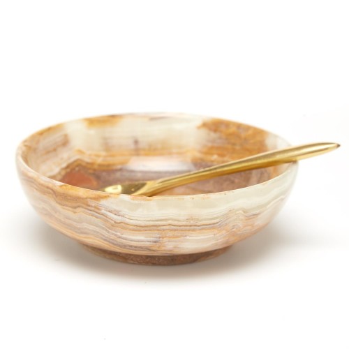 Marble Bowl with Golden Spoon