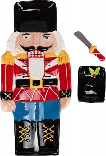 Nutcracker Serving Tray with Bowl and Spreader