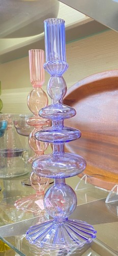 Purple Hand Blown Candle Stick