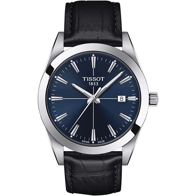 GENTLEMAN BLUE DIAL BLACK STRAP STAINLESS 500 14409