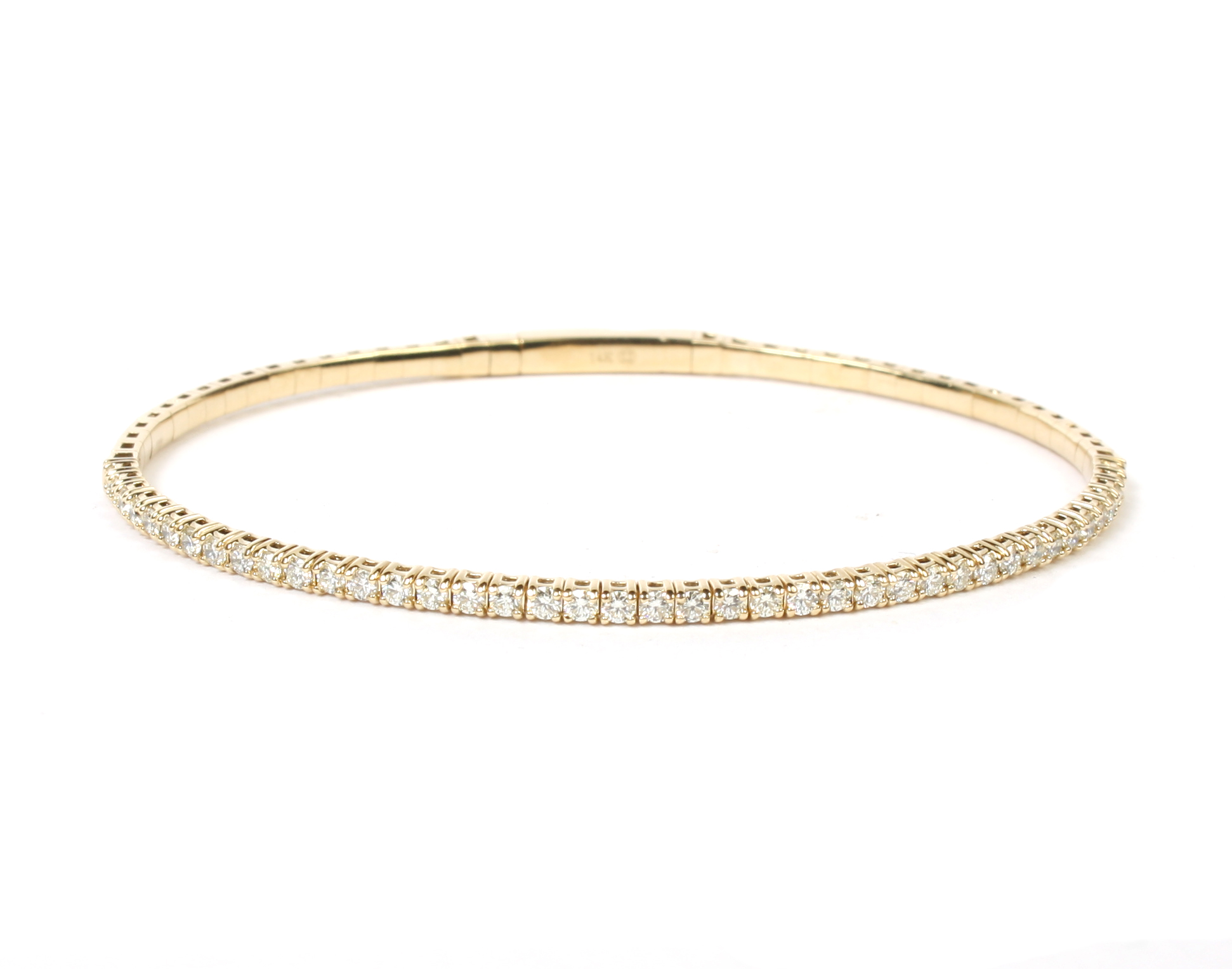 3.02 carat Round Diamond Flexible Bangle Bracelet (Yellow Gold) — Shreve,  Crump & Low