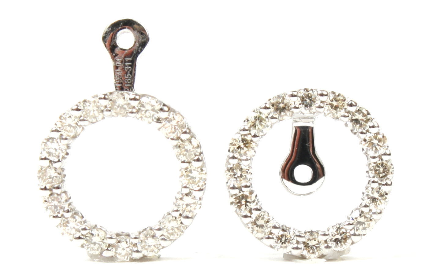 PLATINUM .45CTW DIAMOND CONVERTIBLE EARRING JACKETS (ROUND) - 144-10030