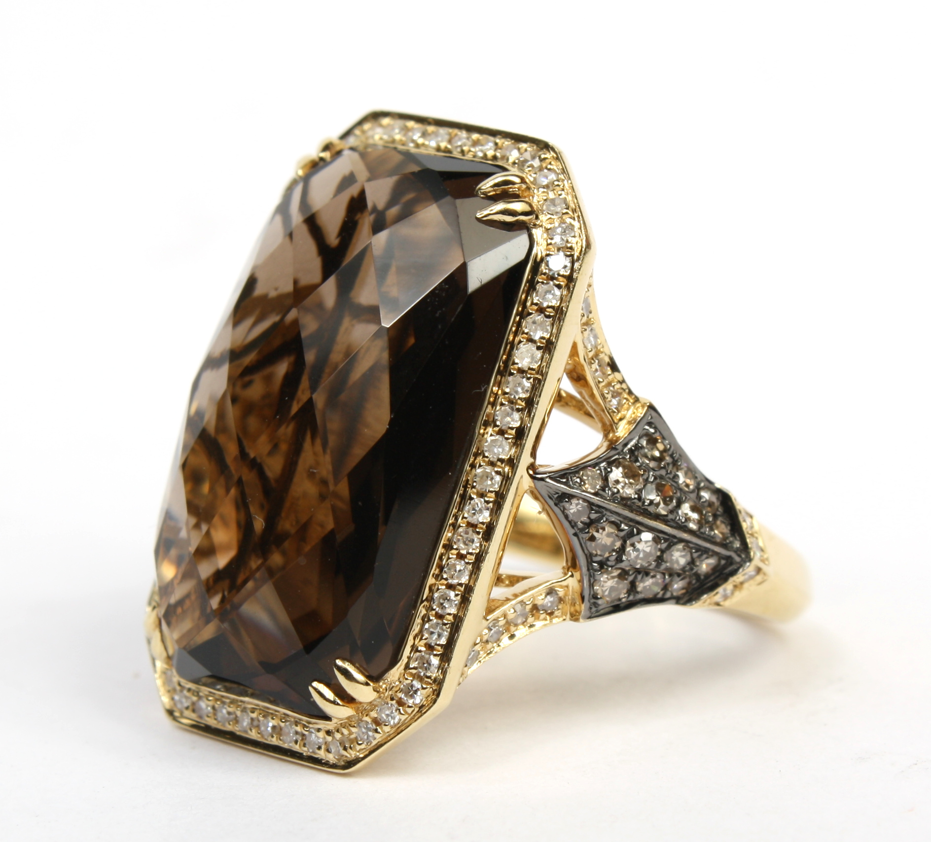 Smoky quartz ring 14k shop gold