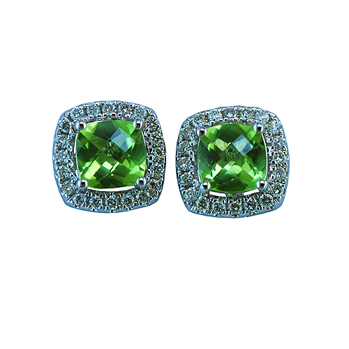 Earrings -Peridot, Turquoise and Diamond – Singhvi Jewels