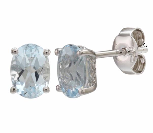 aquamarine earrings oval