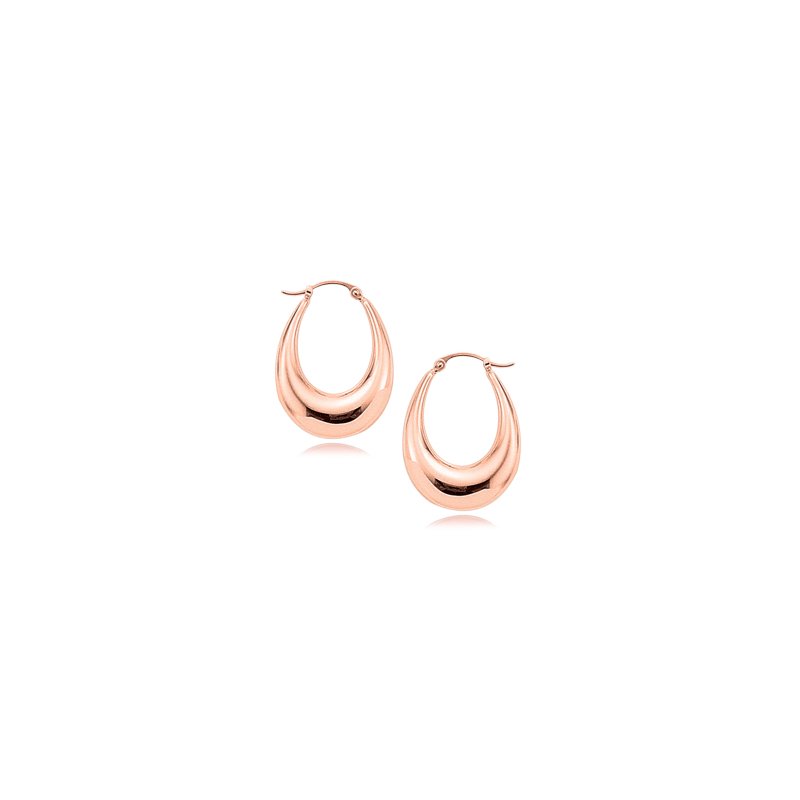 Rose Gold Hoops Earrings w/ Copper Beads, Size Medium - Carmen Q